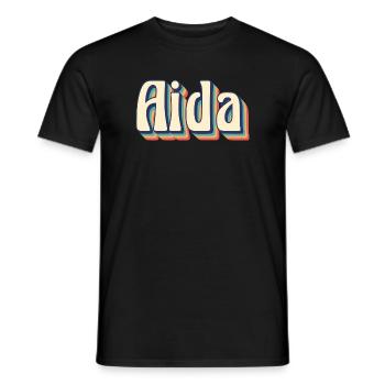 Vintage rétro Aida T-Shirt T-Shirt idée cadeau - T-shirt homme - noir - Devant - AI Model Male 178 light (178cm)
