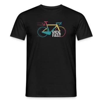 Vivid Speed Bike Print Design - Men's T-Shirt - black - Front - AI Model Male 178 light (178cm)