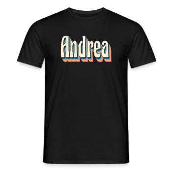 Andrea Retro Vintage T-Shirt T-Shirt Geschenkidee - Männer T-Shirt - Schwarz - Vorne - AI Model Male 178 light (178cm)