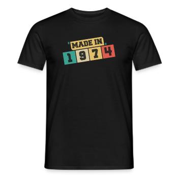 1974 anniversaire 1974 né en 1974 anniversaire - T-shirt homme - noir - Devant - AI Model Male 178 light (178cm)