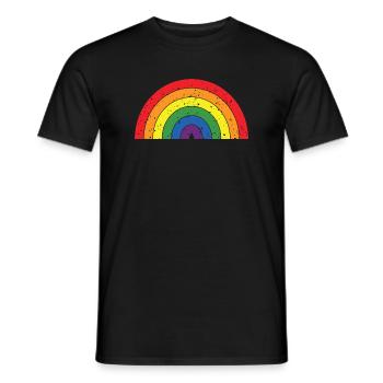 Rainbow Colors Pride Month LGBTQ+ Grunge Texture - Men's T-Shirt - black - Front - AI Model Male 178 light (178cm)