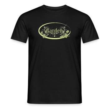 Panneau de jardin vintage anglais avec outils - T-shirt homme - noir - Devant - AI Model Male 178 light (178cm)