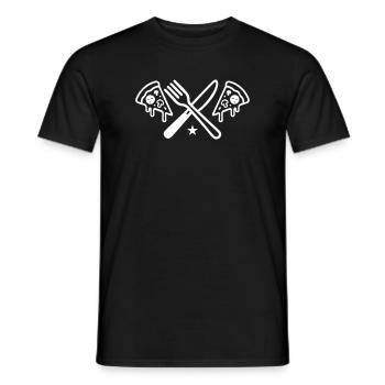 Couverts à pizza - T-shirt homme - noir - Devant - AI Model Male 178 light (178cm)