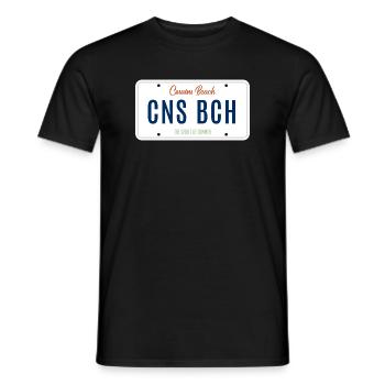 Cousins Beach – License Plate - Männer T-Shirt - Schwarz - Vorne - AI Model Male 178 light (178cm)