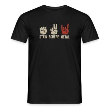 Stone Scissors Metal Band Heavy Metal Music - Men's T-Shirt - black - Front - AI Model Male 178 light (178cm)