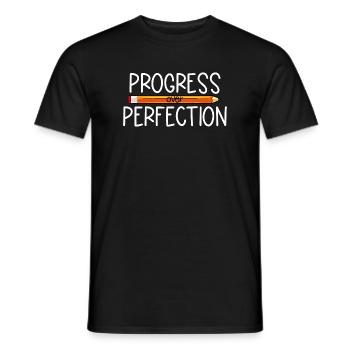 Fortschritt statt Perfektion Zurück zur Schule Leh - Männer T-Shirt - Schwarz - Vorne - AI Model Male 178 light (178cm)