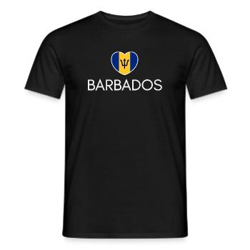 Herz mit Barbados-Flagge, ich liebe Barbados - Männer T-Shirt - Schwarz - Vorne - AI Model Male 178 light (178cm)