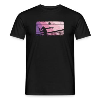 Joueuse de volley-ball de beach-volley féminin - T-shirt homme - noir - Devant - AI Model Male 178 light (178cm)