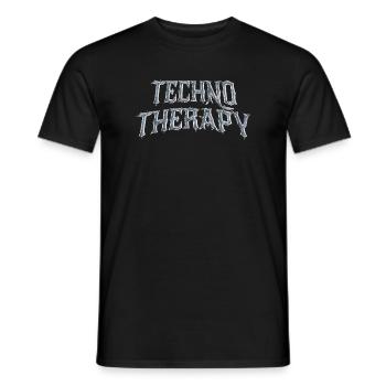Techno Therapy Tenue Festival Techno Rave Outfit - Männer T-Shirt - Schwarz - Vorne - AI Model Male 178 light (178cm)