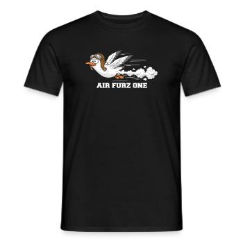 Air Furz One – furzangetriebene Möwe - Männer T-Shirt - Schwarz - Vorne - AI Model Male 178 light (178cm)