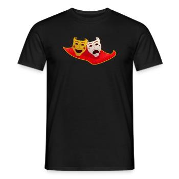 Musical Theatre Flying carpet with theater masks - Men's T-Shirt - black - Front - AI Model Male 178 light (178cm)
