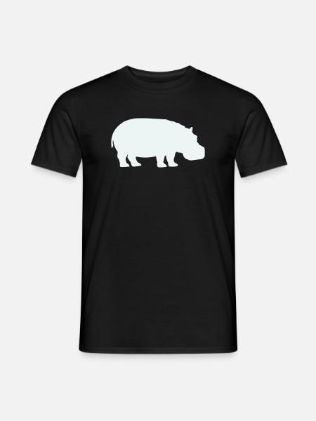 Silhouette de l’hippopotame bleu - T-shirt homme - noir