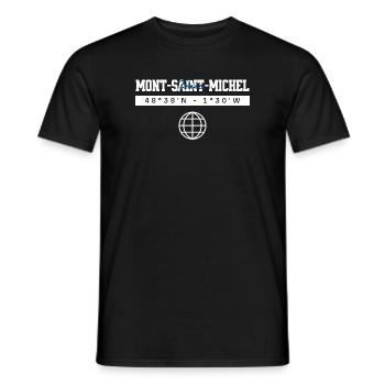 Mont-Saint-Michel Frankreich Koordinaten Souvenir - Männer T-Shirt - Schwarz - Vorne - AI Model Male 178 light (178cm)