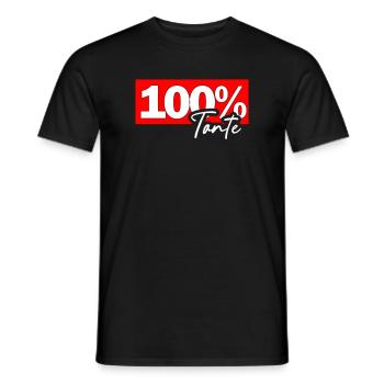 100% Tante Shirtdesign - Männer T-Shirt - Schwarz - Vorne - AI Model Male 178 light (178cm)