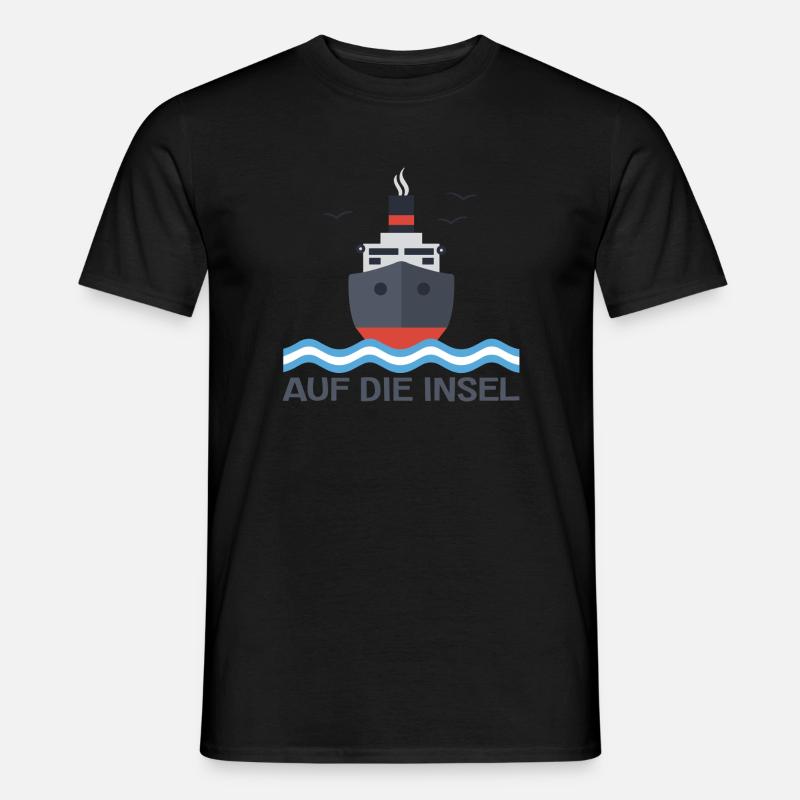 Auf die Insel - Männer T-Shirt - Schwarz
