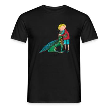 Clement and his dragon - Men's T-Shirt - black - Front - AI Model Male 178 light (178cm)