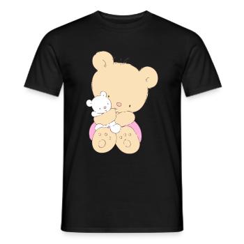 Bear hugging toy Teddy bear - T-shirt homme - noir - Devant - AI Model Male 178 light (178cm)