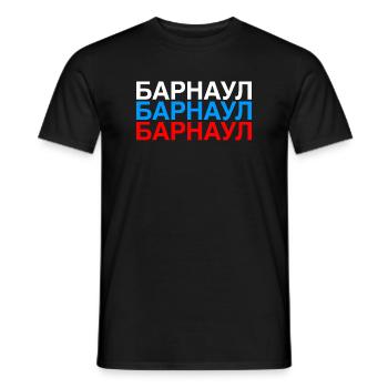 BARNAUL Russia Flag - Men's T-Shirt - black - Front - AI Model Male 178 light (178cm)