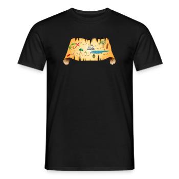 alte Schatzkarte auf antiken Pergament - Männer T-Shirt - Schwarz - Vorne - AI Model Male 178 light (178cm)