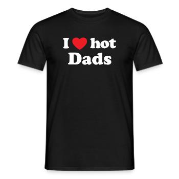 I love hot dads - Männer T-Shirt - Schwarz - Vorne - AI Model Male 178 light (178cm)