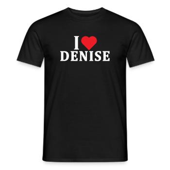 T-Shirt Ich liebe Denise T-Shirt Geschenkidee - Männer T-Shirt - Schwarz - Vorne - AI Model Male 178 light (178cm)