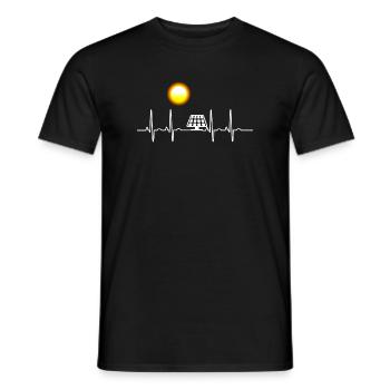 ECG Solar Energy Heart Line Generating Electricity Climate - T-shirt homme - noir - Devant - AI Model Male 178 light (178cm)