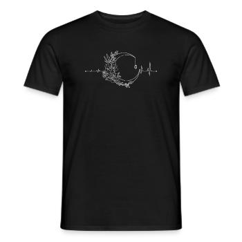 Stéthoscope floral Heartbeat - T-shirt homme - noir - Devant - AI Model Male 178 light (178cm)