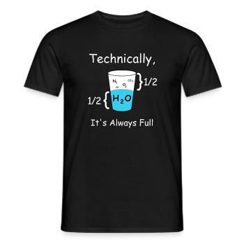 The glass is half full | funny pictures - Men's T-Shirt - black - Front - AI Model Male 178 light (178cm)
