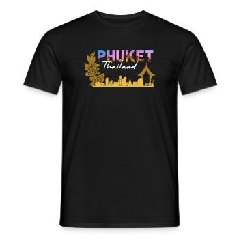 Phuket Thailand Sunset Skyline - Men's T-Shirt - black - Front - AI Model Male 178 light (178cm)