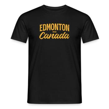 Edmonton, Alberta, Canada – Lettrage rétro - T-shirt homme - noir - Devant - AI Model Male 178 light (178cm)