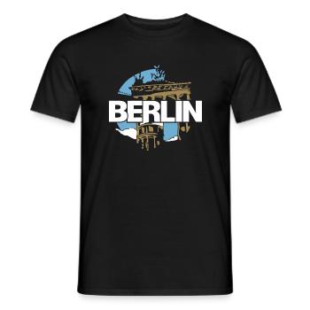 Porte de Brandebourg, Berlin, Allemagne - T-shirt homme - noir - Devant - AI Model Male 178 light (178cm)