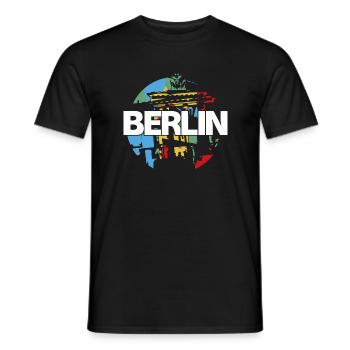 Porte de Brandebourg, Berlin, Allemagne - T-shirt homme - noir - Devant - AI Model Male 178 light (178cm)