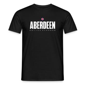 Aberdeen Crest UK Flag - Men's T-Shirt - black - Front - AI Model Male 178 light (178cm)