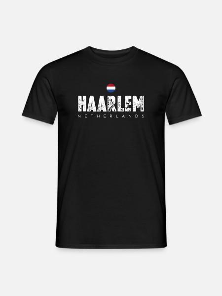 Haarlem Distressed Logo - Men's T-Shirt - black