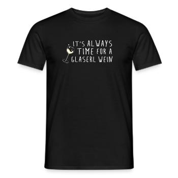 always time for wine denglisch lustig weinsprüche - Männer T-Shirt - Schwarz - Vorne - AI Model Male 178 light (178cm)