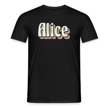 Idée cadeau t-shirt t-shirt rétro vintage Alice - T-shirt homme - noir - Devant - AI Model Male 178 light (178cm)