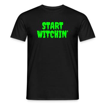 Vert vibrant Sorcière Phrase de début - T-shirt homme - noir - Devant - AI Model Male 178 light (178cm)