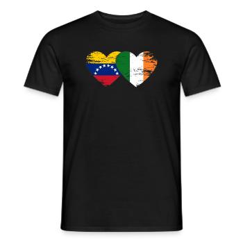 Venezuela Ireland Hearts Collage - Men's T-Shirt - black - Front - AI Model Male 178 light (178cm)