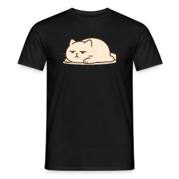 Schlafende Katze im Kawaii Stil - Männer T-Shirt - Schwarz - Vorne - AI Model Male 178 light (178cm)