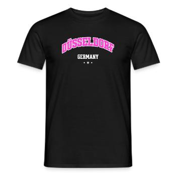 Düsseldorf City Flair Pink Arc - Men's T-Shirt - black - Front - AI Model Male 178 light (178cm)
