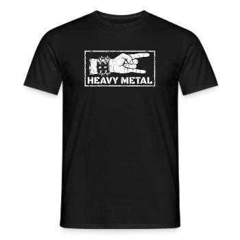 MetalhandHeavy Metal Rock Hand – Distressed Design - Men's T-Shirt - black - Front - AI Model Male 178 light (178cm)