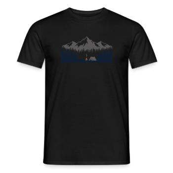 Chemise de camping pour les aventuriers en plein air - T-shirt homme - noir - Devant - AI Model Male 178 light (178cm)
