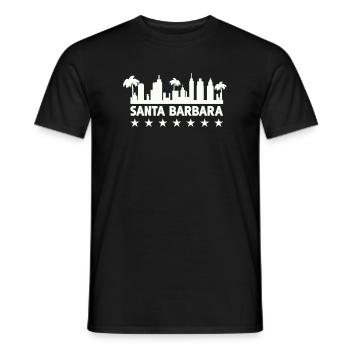 Santa Barbara Coastal Skyline - Men's T-Shirt - black - Front - AI Model Male 178 light (178cm)
