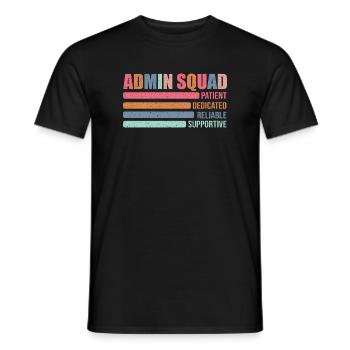 Admin Squad: Colored Retro Office Team Gift - Men's T-Shirt - black - Front - AI Model Male 178 light (178cm)