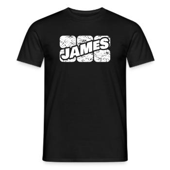 First name James - Men's T-Shirt - black - Front - AI Model Male 178 light (178cm)