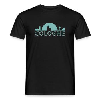 Cologne Skyline mint - Männer T-Shirt - Schwarz - Vorne - AI Model Male 178 light (178cm)