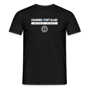 Chamonix-Mont-Blanc Frankreich Koordinaten - Männer T-Shirt - Schwarz - Vorne - AI Model Male 178 light (178cm)