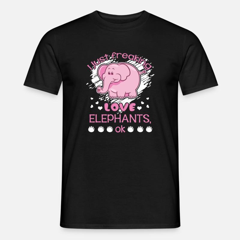 Elefant Freaking Love Elephants - Männer T-Shirt - Schwarz