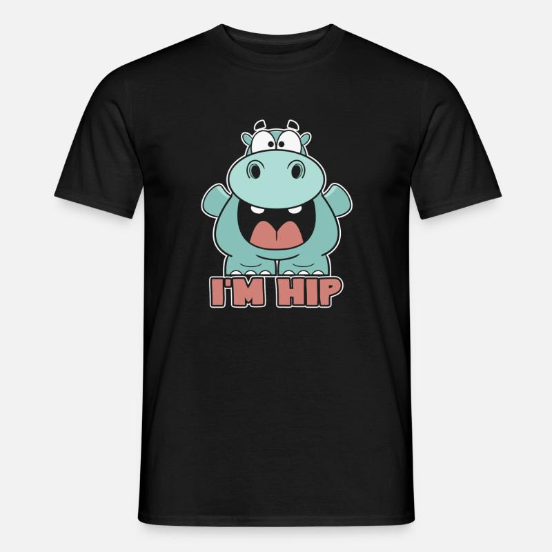 Nilpferd Niedliches Nilpferd - Männer T-Shirt - Schwarz
