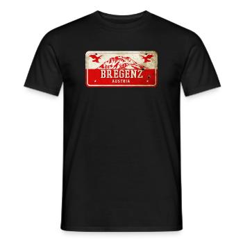 Enseigne vintage Bregenz Autriche - T-shirt homme - noir - Devant - AI Model Male 178 light (178cm)